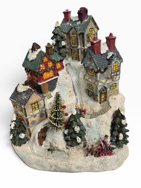 Vintage 2003 Target Classic Christmas Fiber Optic Village Lighted Holiday Decor
